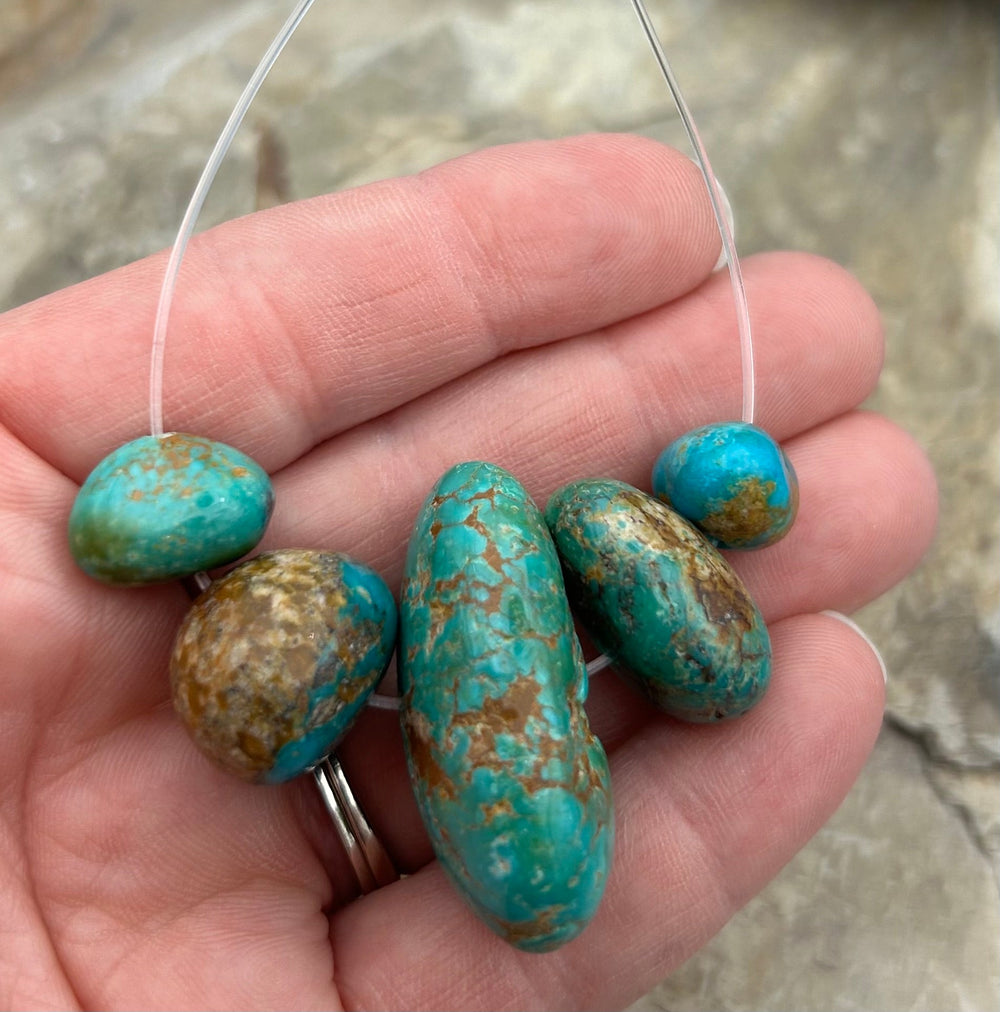 Royston Turquoise (Nevada) Rounded Nugget Beads