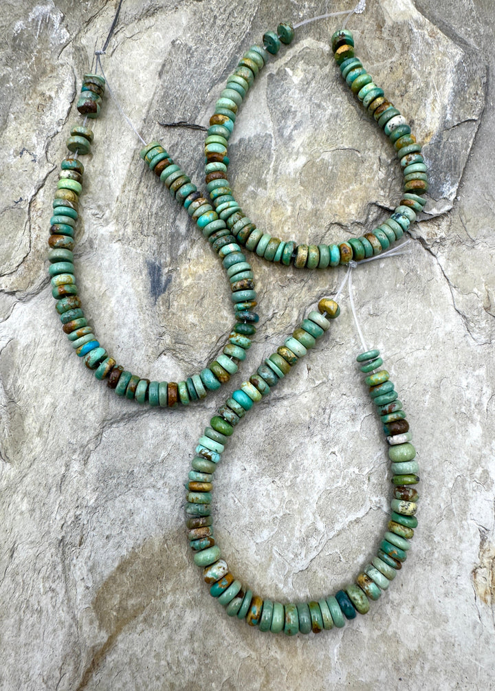 Royston Turquoise (NV) 6mm Button Beads 6 Inch Strand/66 70