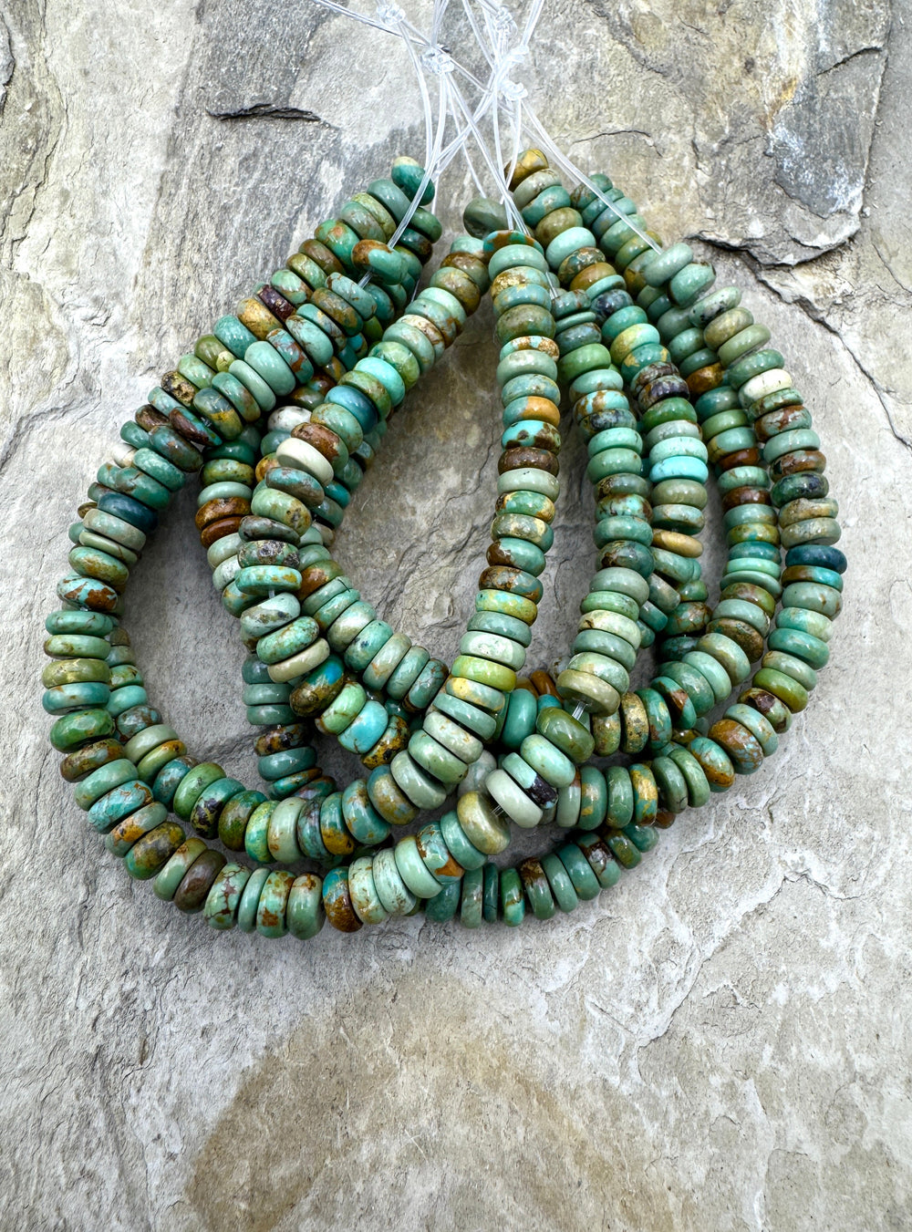 Royston Turquoise (NV) 6mm Button Beads 6 Inch Strand/66 70