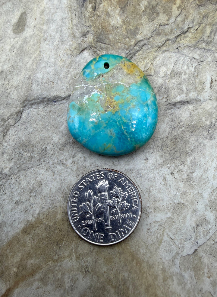 Royston Turquoise (NV) Focal Pedant Bead 22x25x7mm