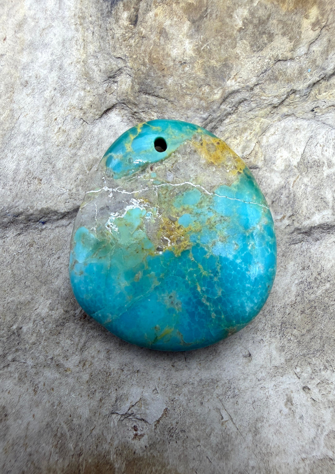 Royston Turquoise (NV) Focal Pedant Bead 22x25x7mm