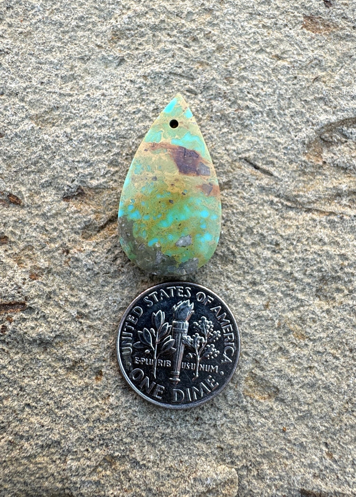 Royston Turquoise (NV) Focal Pendant Bead 14x27mm