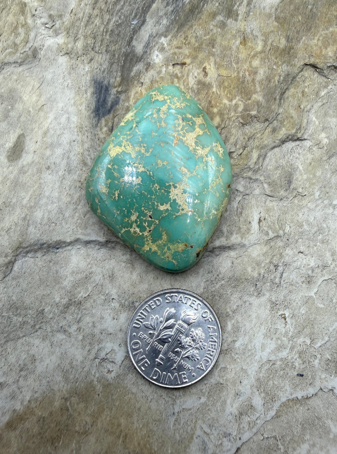 Royston Turquoise (NV) Freeform Cabochon 30x38x8mm