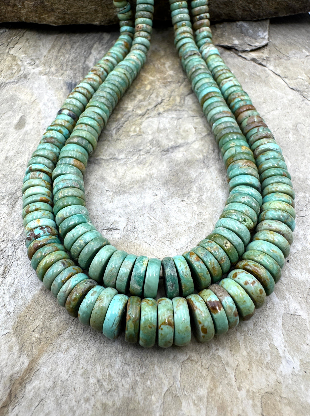 Royston Turquoise (NV) Graduated Button Bead Strand 4 8mm