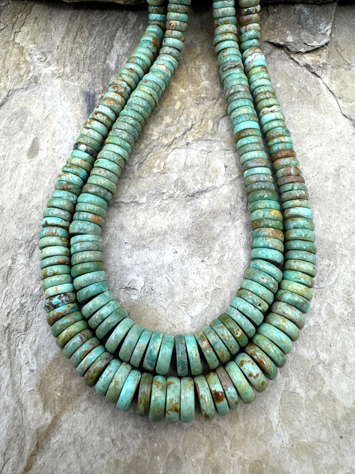 Royston Turquoise (NV) Graduated Button Bead Strand 4 8mm