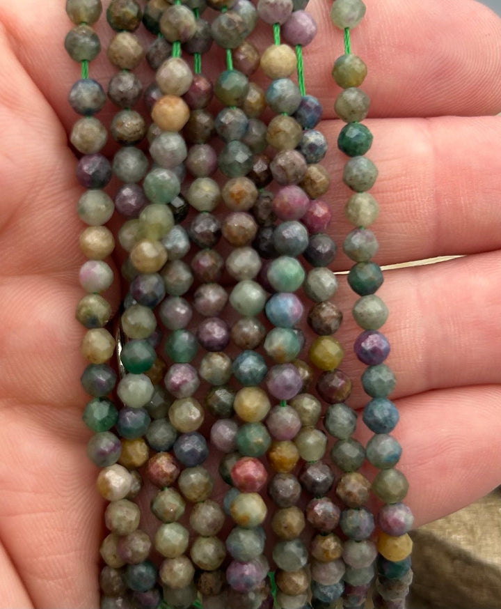 Ruby Fuchsite Micro Faceted Beads 4mm 16 inch Strand