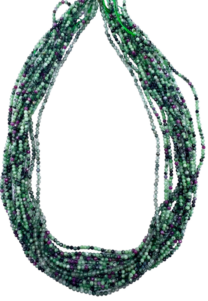 Ruby Zoisite Micro Faceted 2mm rounds beads strands 16 inch