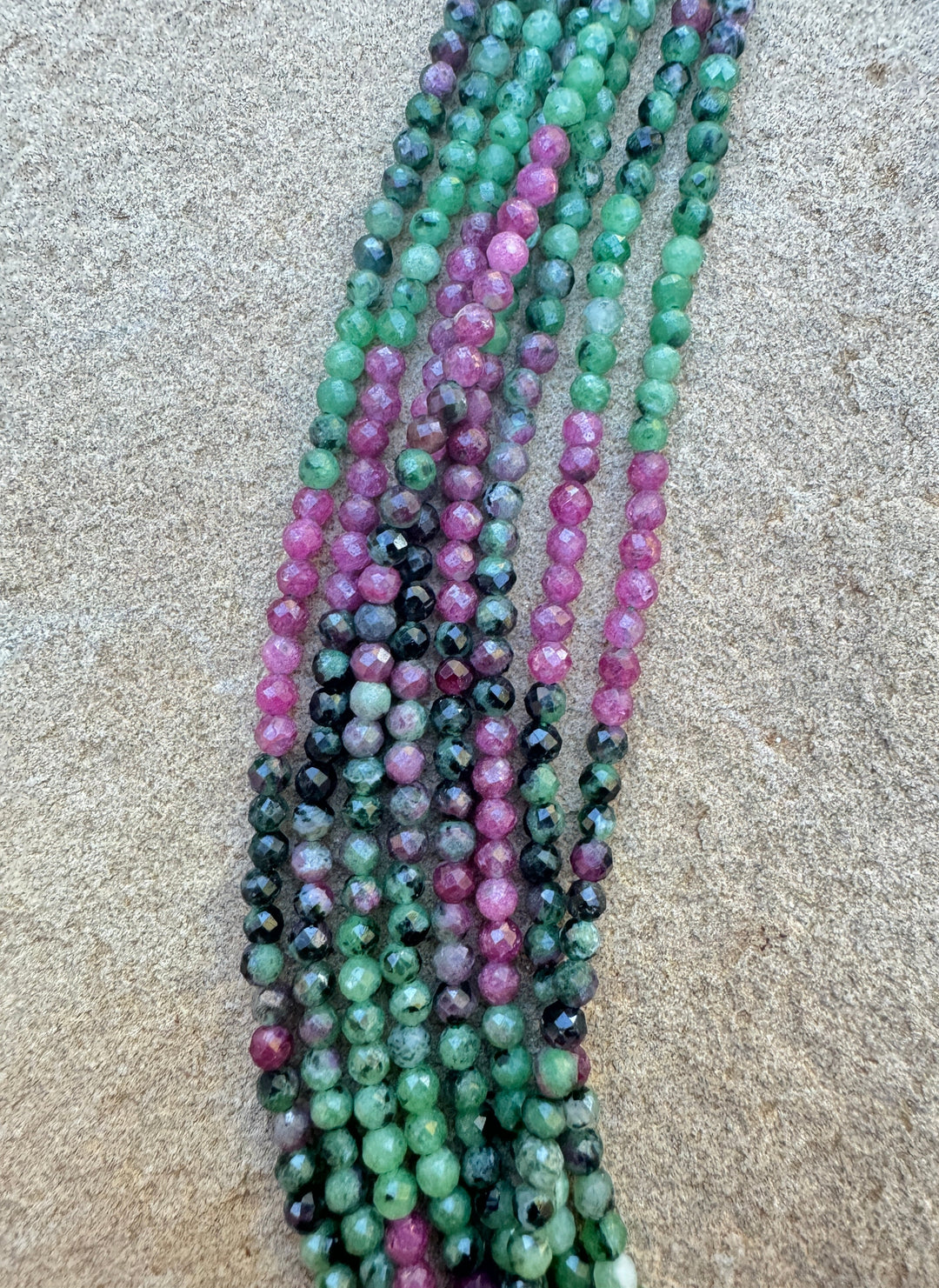 Ruby Zoisite Micro Faceted 3mm rounds beads strands 16 inch