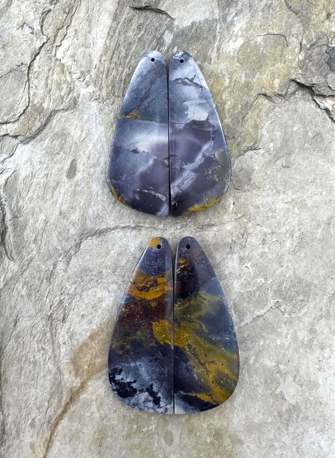 Sci-Fi Jasper (Mexico) BIG Earring Slab Bead Pair Select