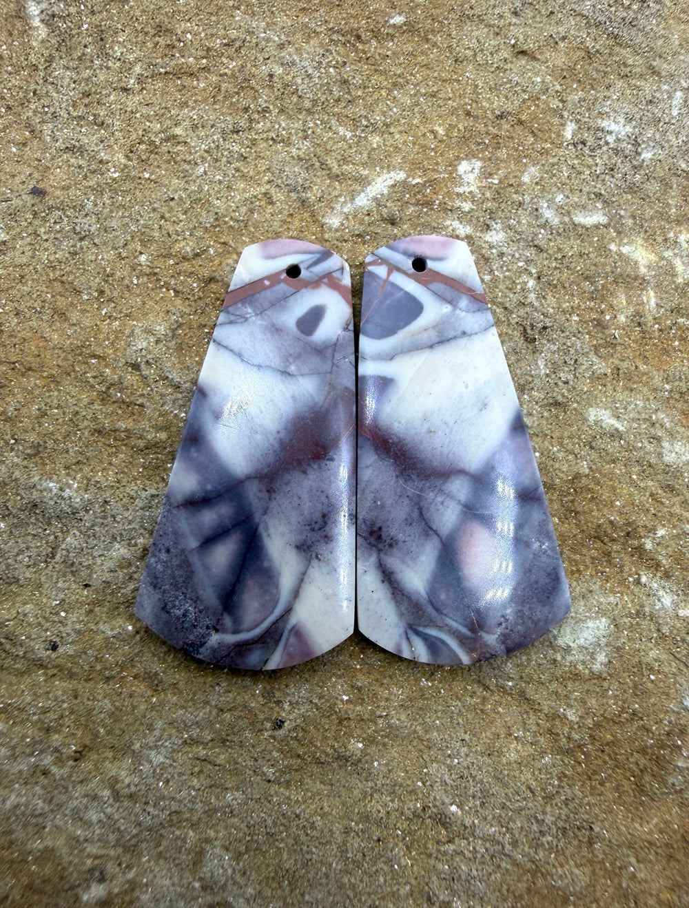Sci-Fi Jasper (Mexico) Earring Slab Bead Pair 15x31mm