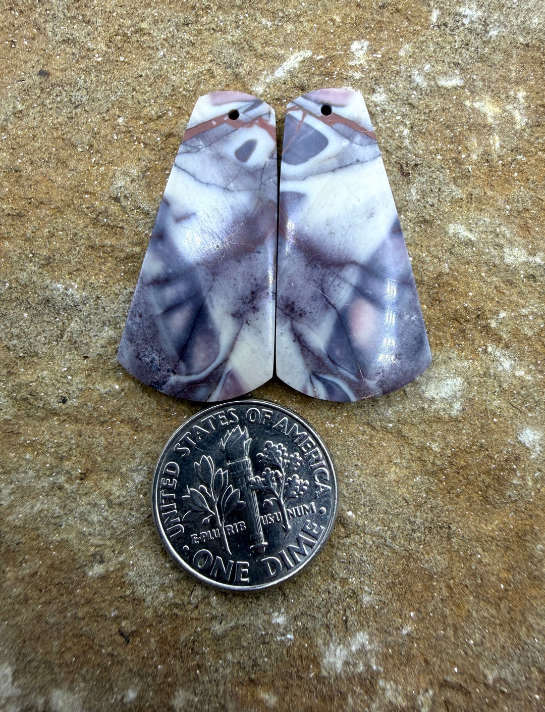 Sci-Fi Jasper (Mexico) Earring Slab Bead Pair 15x31mm