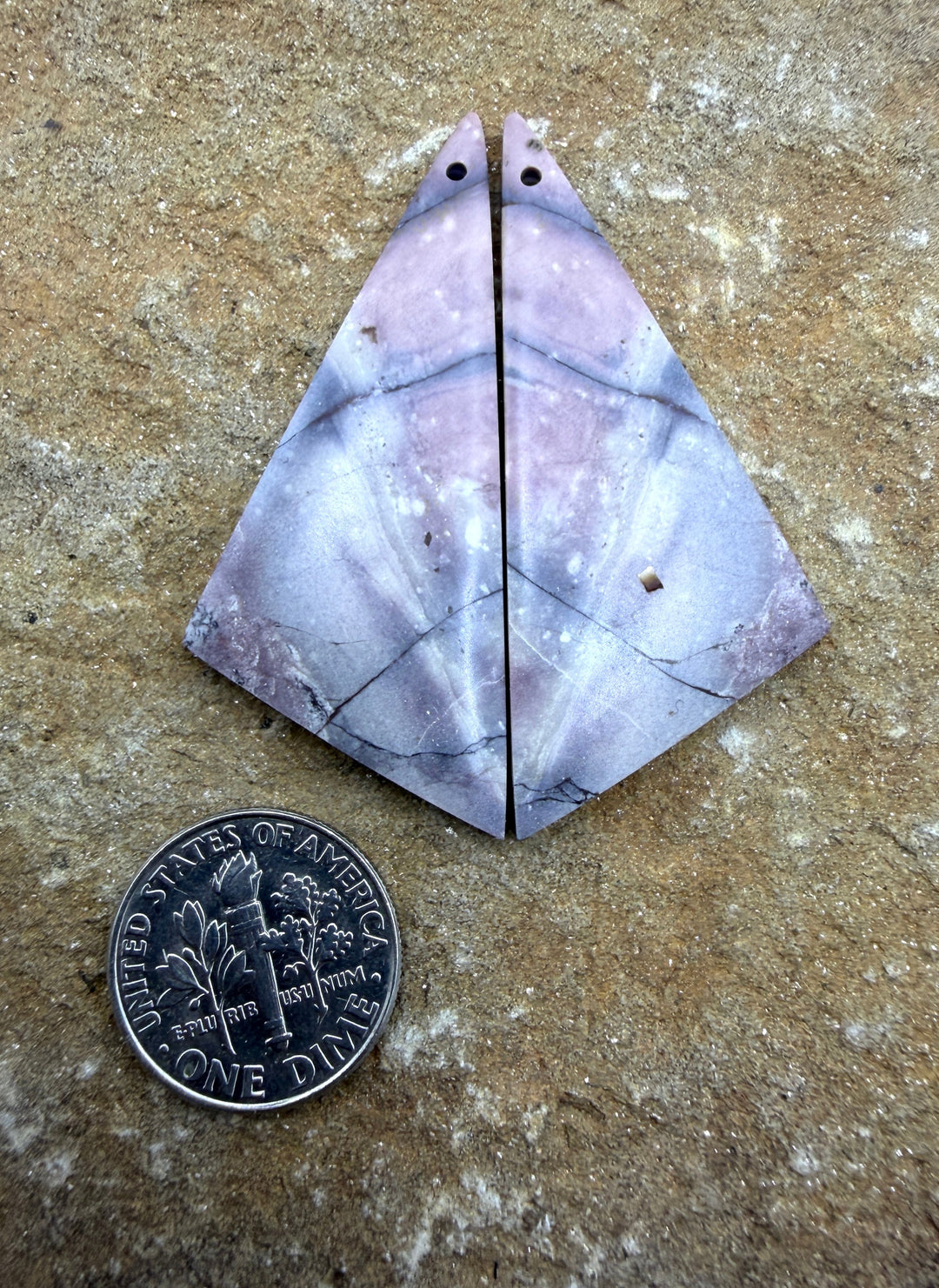 Sci-Fi Jasper (Mexico) Earring Slab Bead Pair 20x47mm