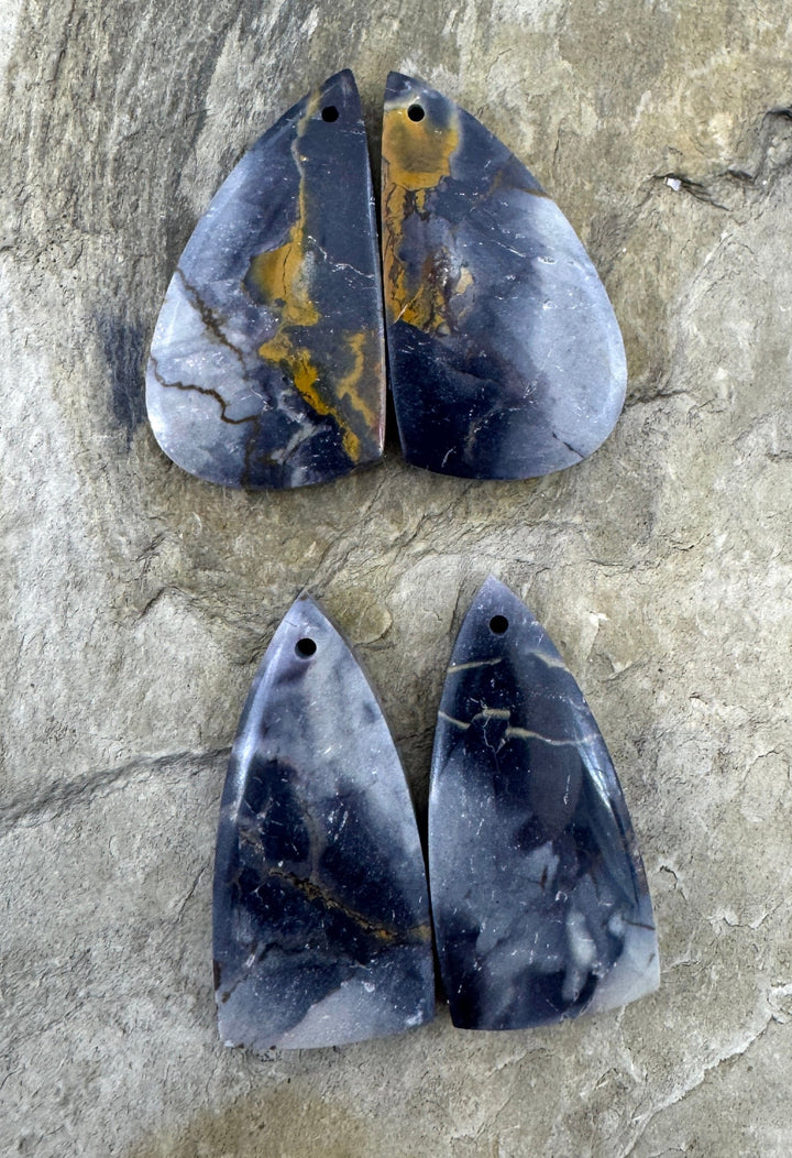 Sci-Fi Jasper (Mexico) LONG Earring Slab Bead Pair Select