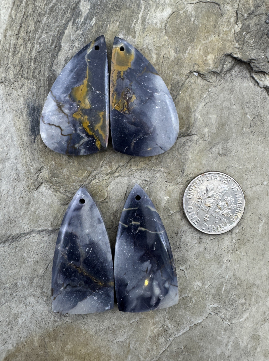Sci-Fi Jasper (Mexico) LONG Earring Slab Bead Pair Select