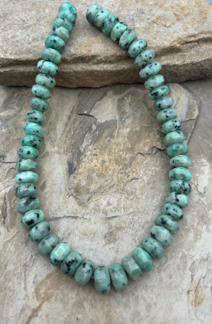 Sesame Jasper Big Rondelle Beads 14mm 16 inch strand