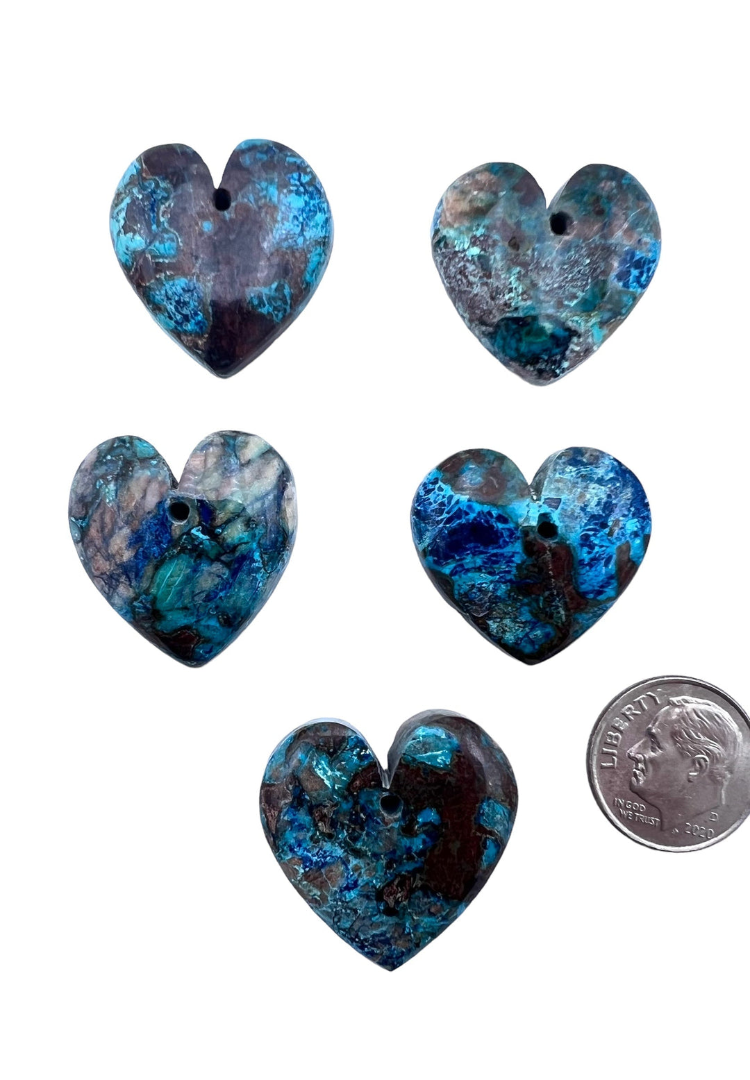 Shattuckite Heart Shaped Focal Pendants 25x24mm(Select one