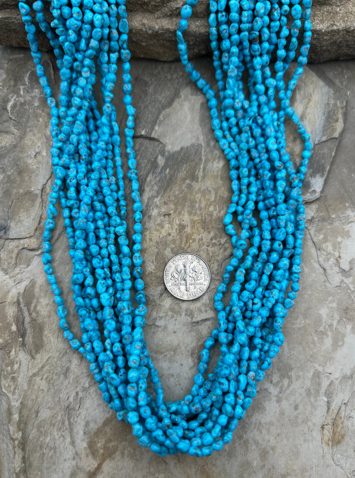 Sleeping Beauty Turquoise (AZ) 3-4mm Nugget Beads ONE 18
