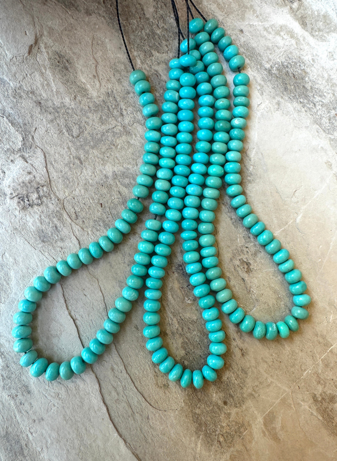 Sleeping Beauty Turquoise (AZ) 5mm Rondelle Beads 8 Inch