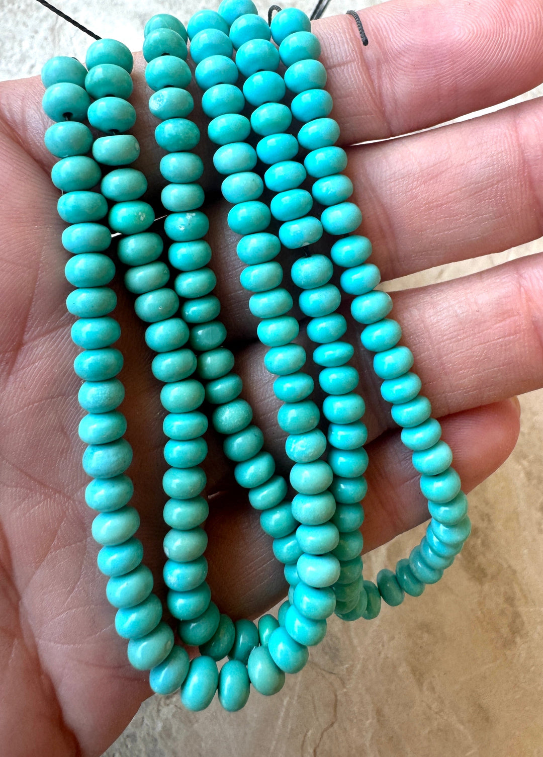 Sleeping Beauty Turquoise (AZ) 5mm Rondelle Beads 8 Inch