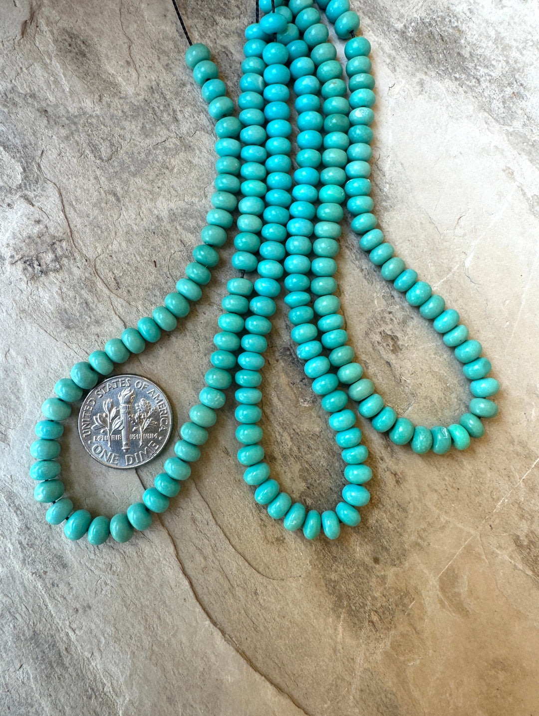 Sleeping Beauty Turquoise (AZ) 5mm Rondelle Beads 8 Inch