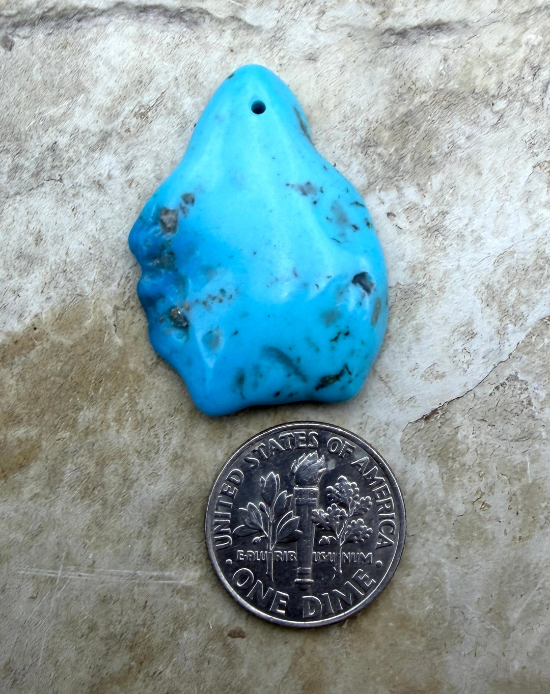 Sleeping Beauty Turquoise (AZ) Focal Pendant Bead 22x32mm