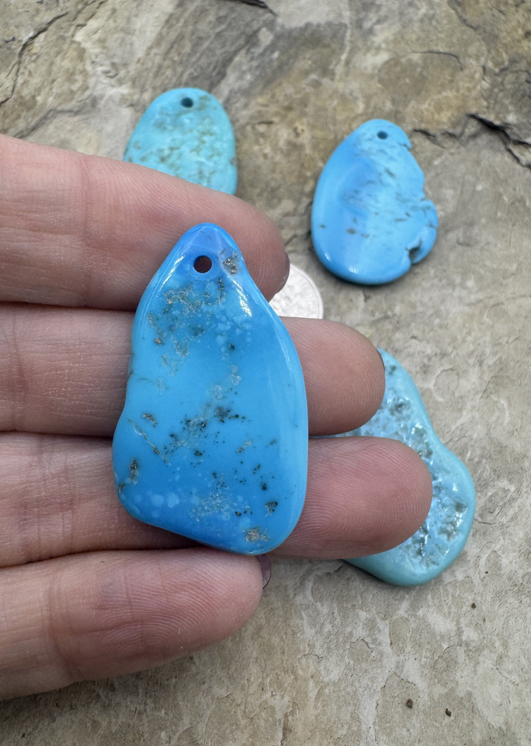 Sleeping Beauty Turquoise (AZ) Large Hole Focal Beads