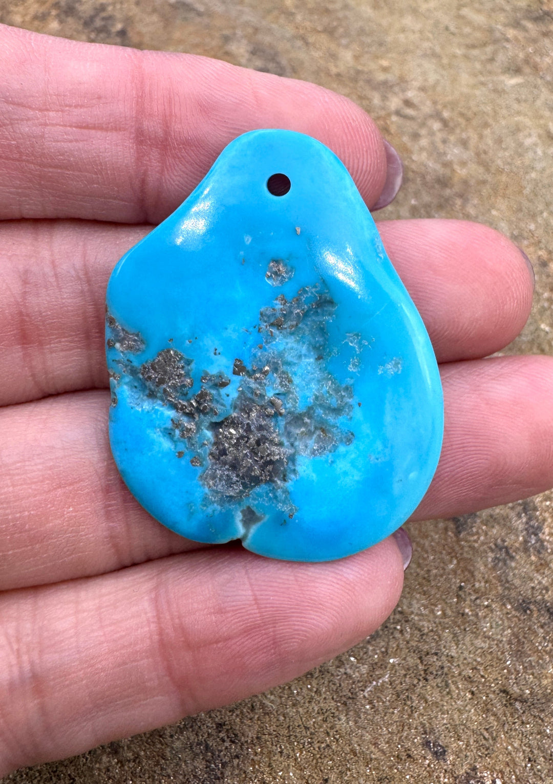 Sleeping Beauty Turquoise (AZ) Large Hole Focal Pendant