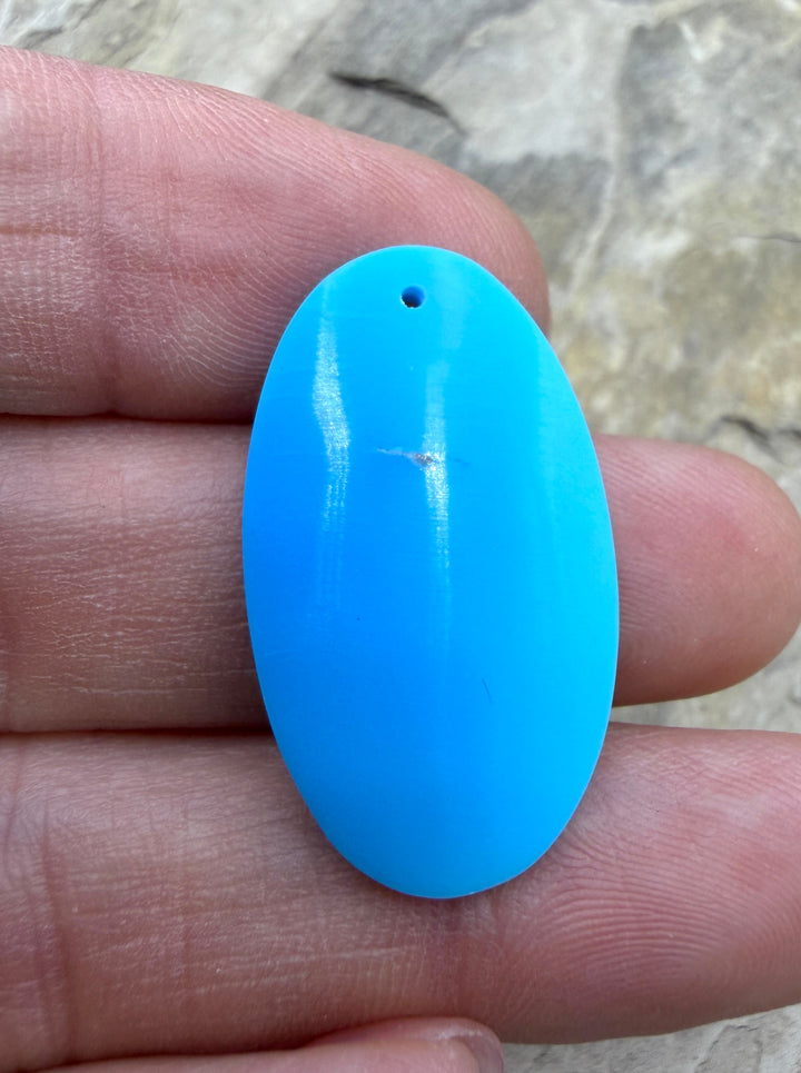 Sleeping Beauty Turquoise (AZ) Oval Focal Pendant Bead