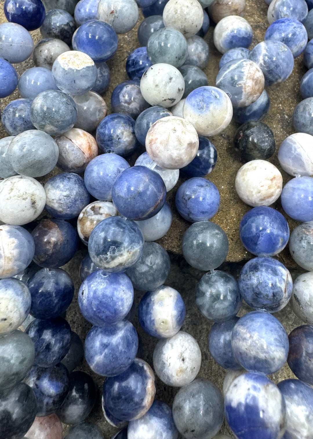 Sodalite 10mm Round beads 8 inch Strand 19 Beads - Sodalite