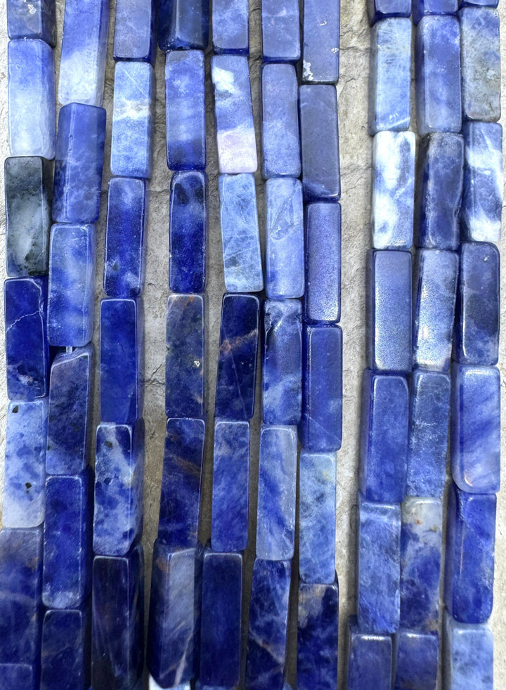 Sodalite 4x13mm Square Tube beads 15 inch Strand - Sodalite