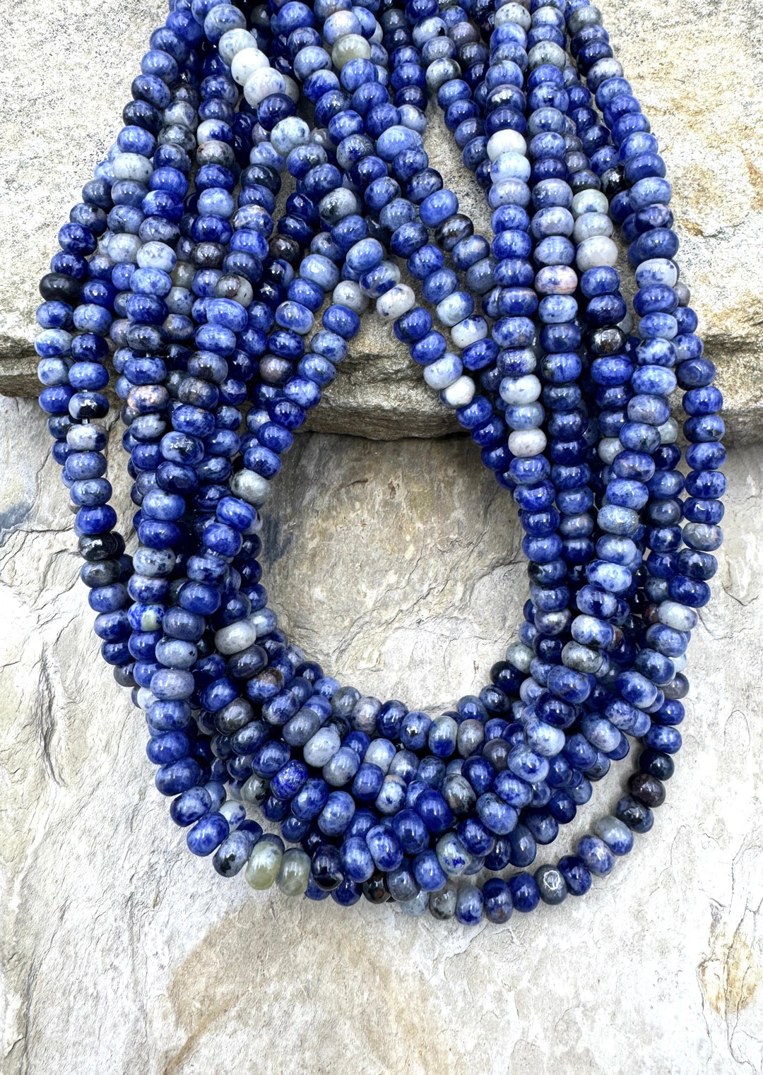 Sodalite 6x4mm Rondelle beads 15 inch Strand - Sodalite