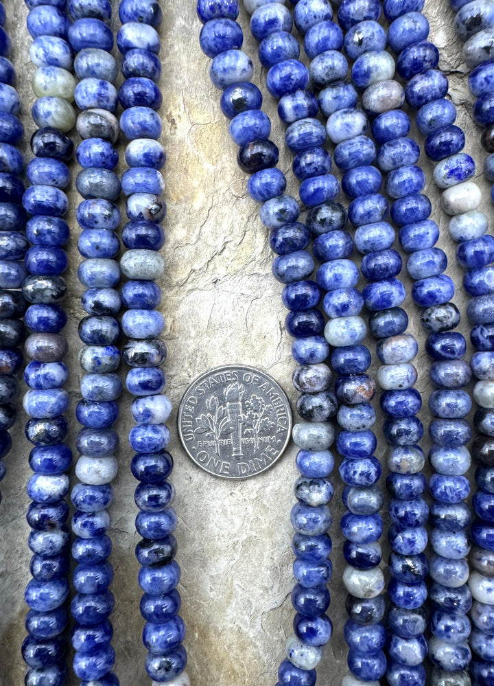 Sodalite 6x4mm Rondelle beads 15 inch Strand - Sodalite