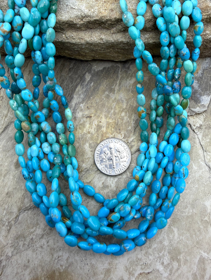 Sonora Mountain Turquoise (Mex)4x6mm Oval Beads ONE 16 Inch
