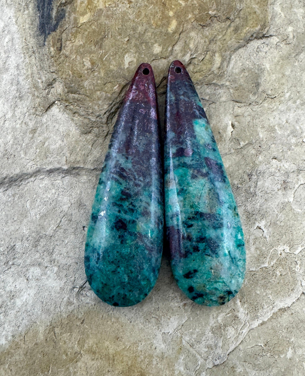 Sonora Sunrise (Mexico) Matching Earring Slab Bead Pair
