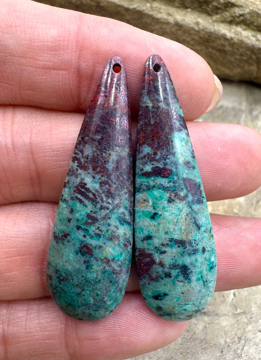 Sonora Sunrise (Mexico) Matching Earring Slab Bead Pair