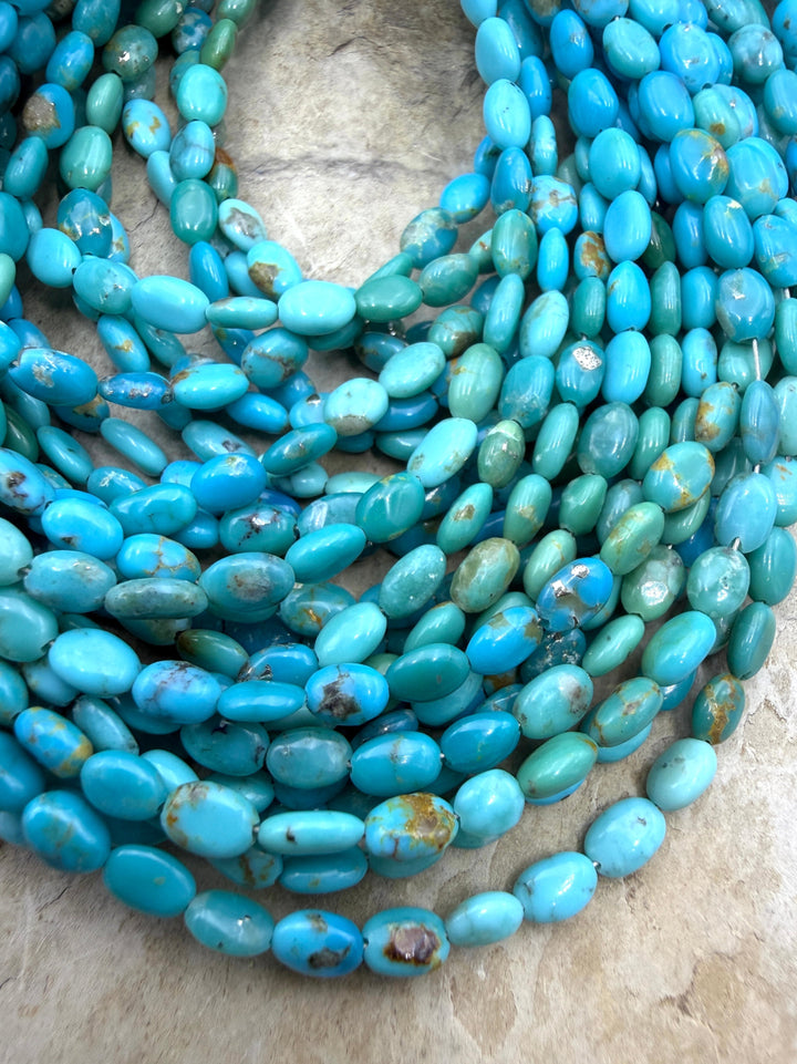 Sonoran Mountain Turquoise (Mex) 3X5mm Oval Bead Strand 8