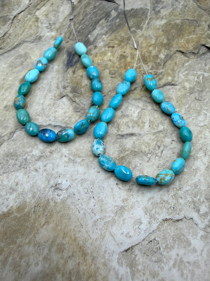 Sonoran Mountain Turquoise (Mex) 4x6mm Oval Bead 4 Inch