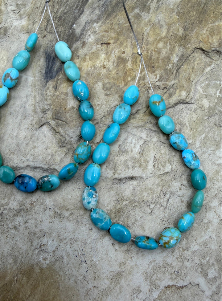 Sonoran Mountain Turquoise (Mex) 4x6mm Oval Bead, 4 Inch Strand/17 Beads