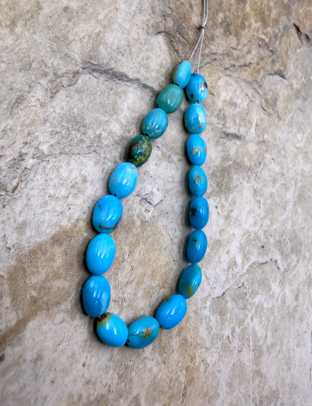 Sonoran Mountain Turquoise (Mex) 4x6mm Oval Bead Strand 4.5