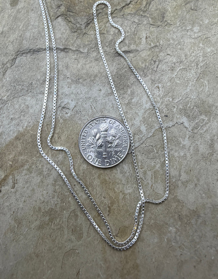Sterling Silver 1mm 18 Inch Box Chain with Spring Ring Clap