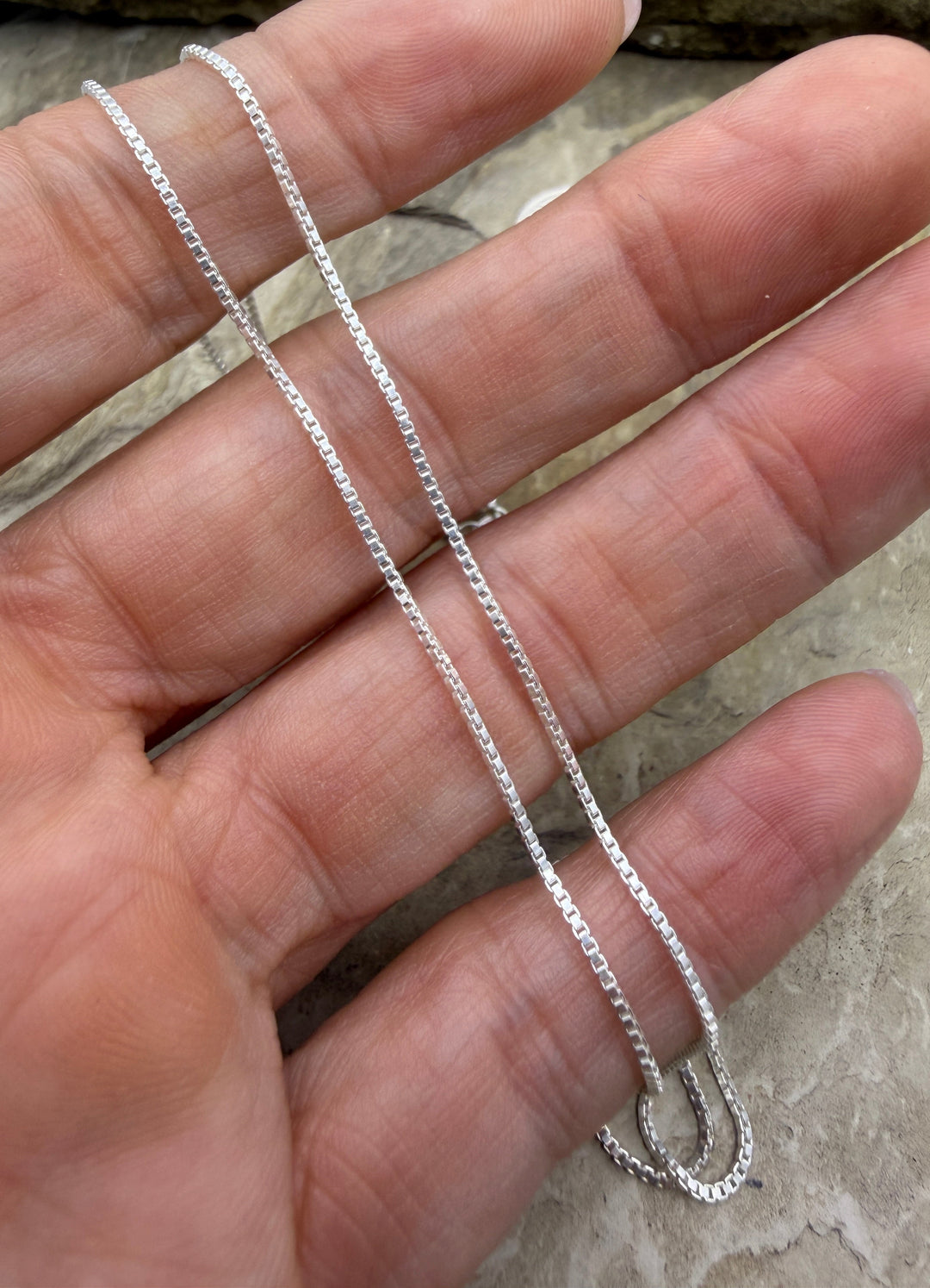 Sterling Silver 1mm 18 Inch Box Chain with Spring Ring Clap