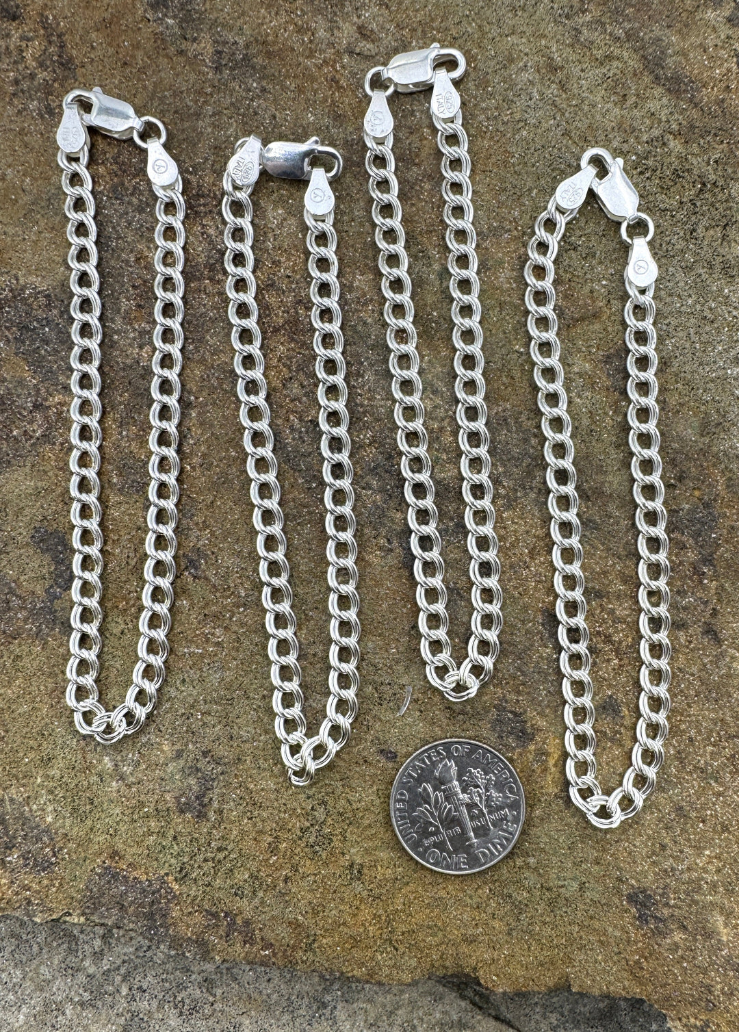 Sterling Silver 7 inch Sterling Silver Double Link Chain