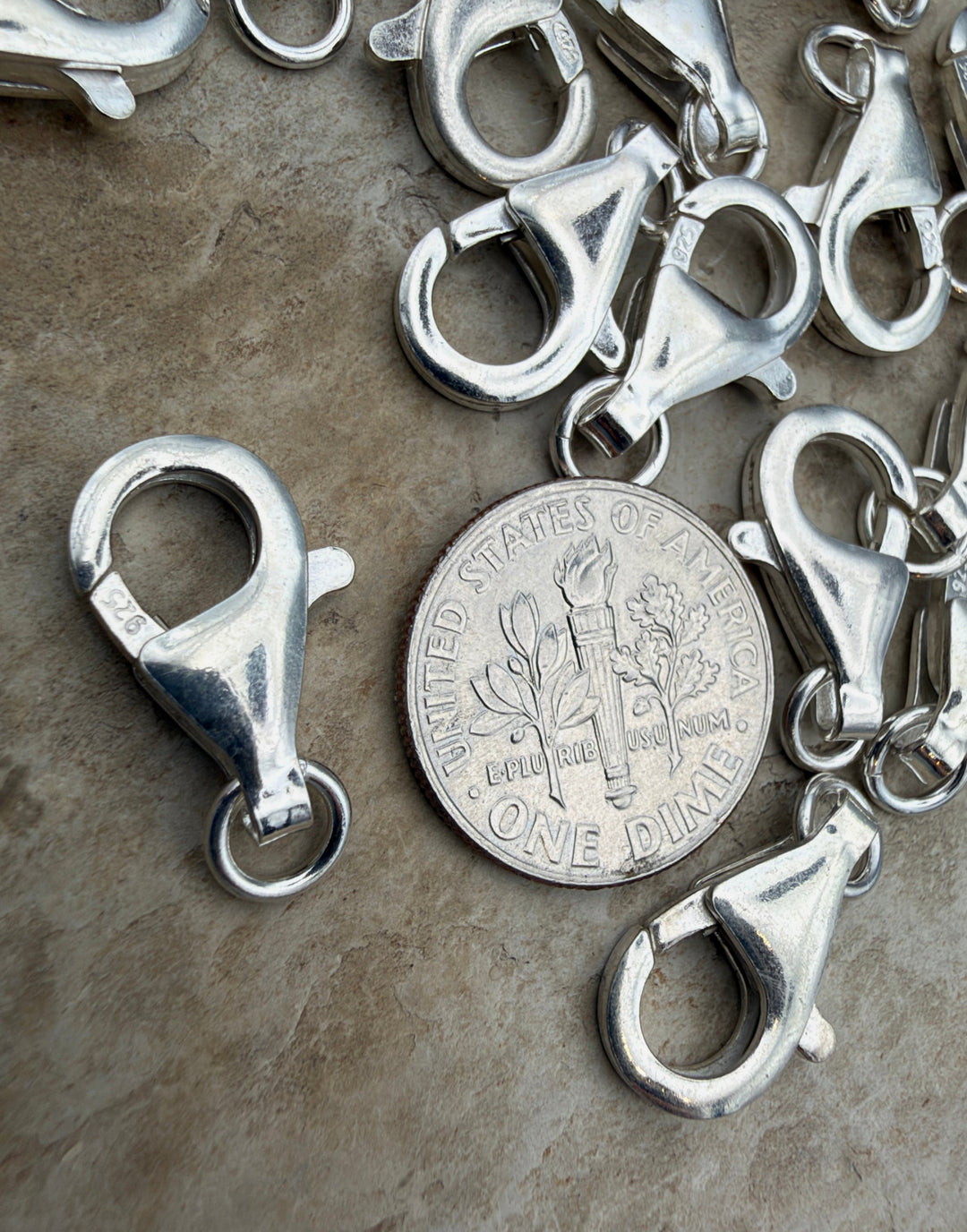 Sterling Silver BIG Lobster Claw Clasp with Junp Ring