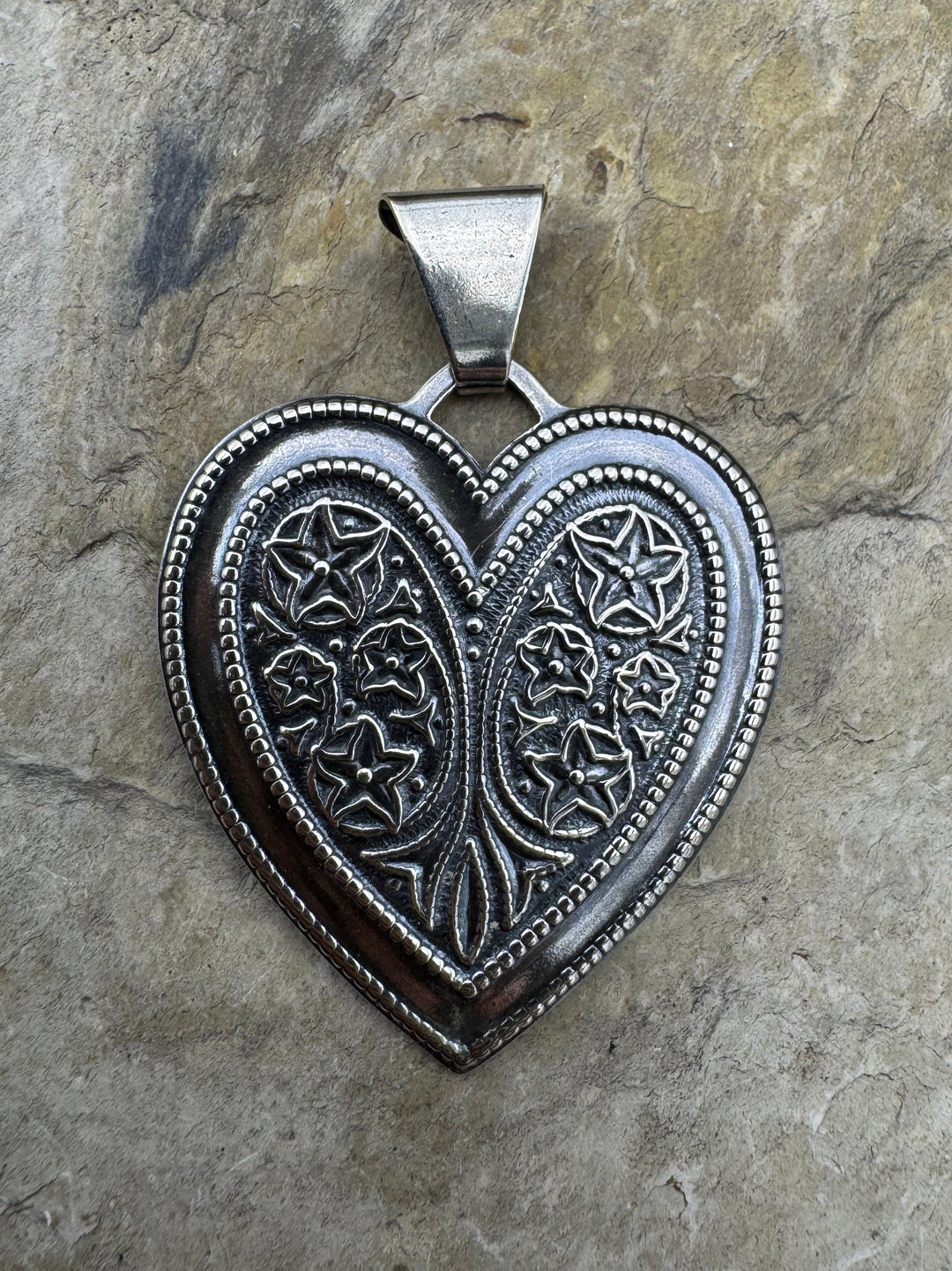 Sterling Silver Heart Pendant 33x45mm - Jewelry Findings