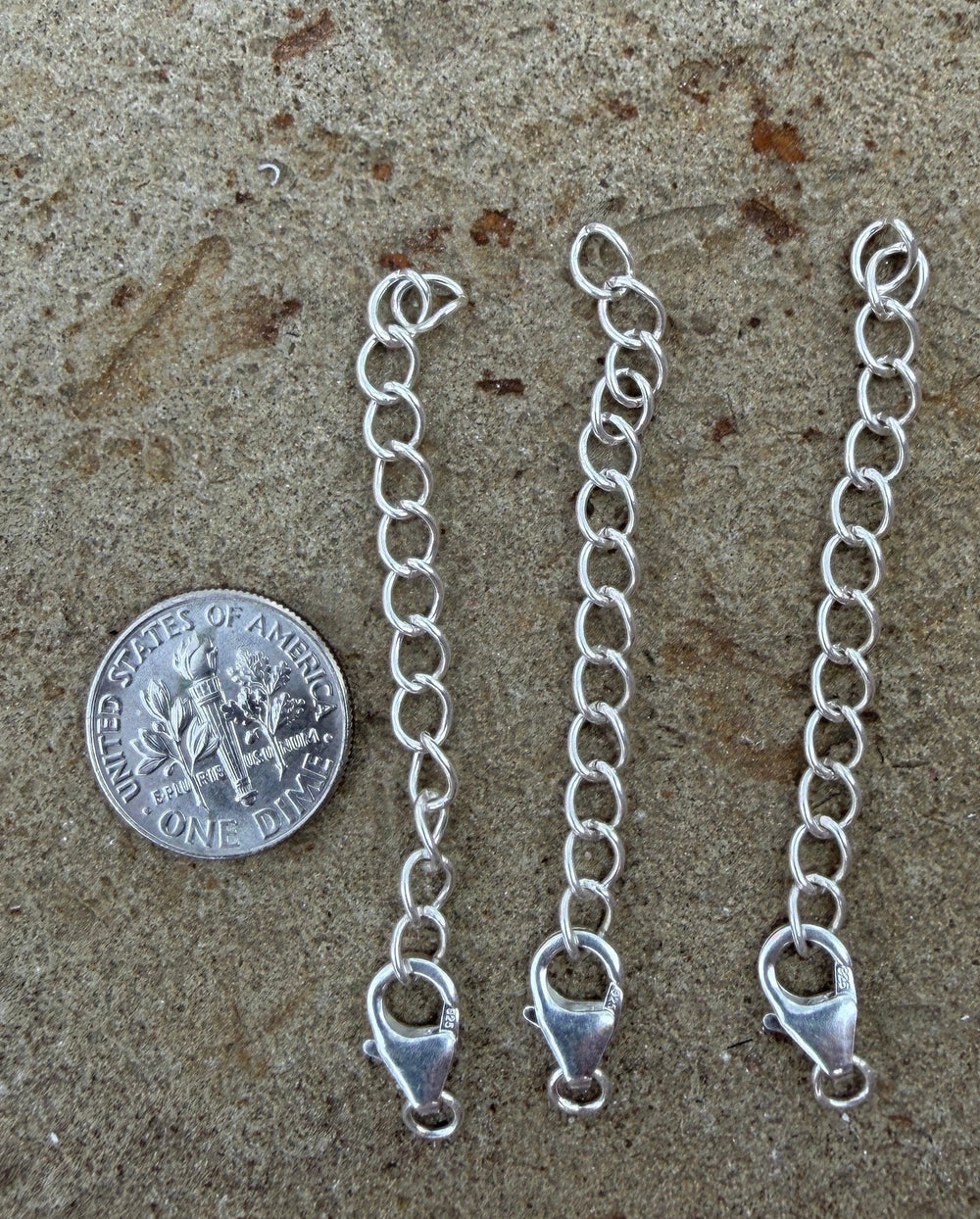 Sterling Silver Lobster Claw Clasp (6x10mm) with 2 Inch