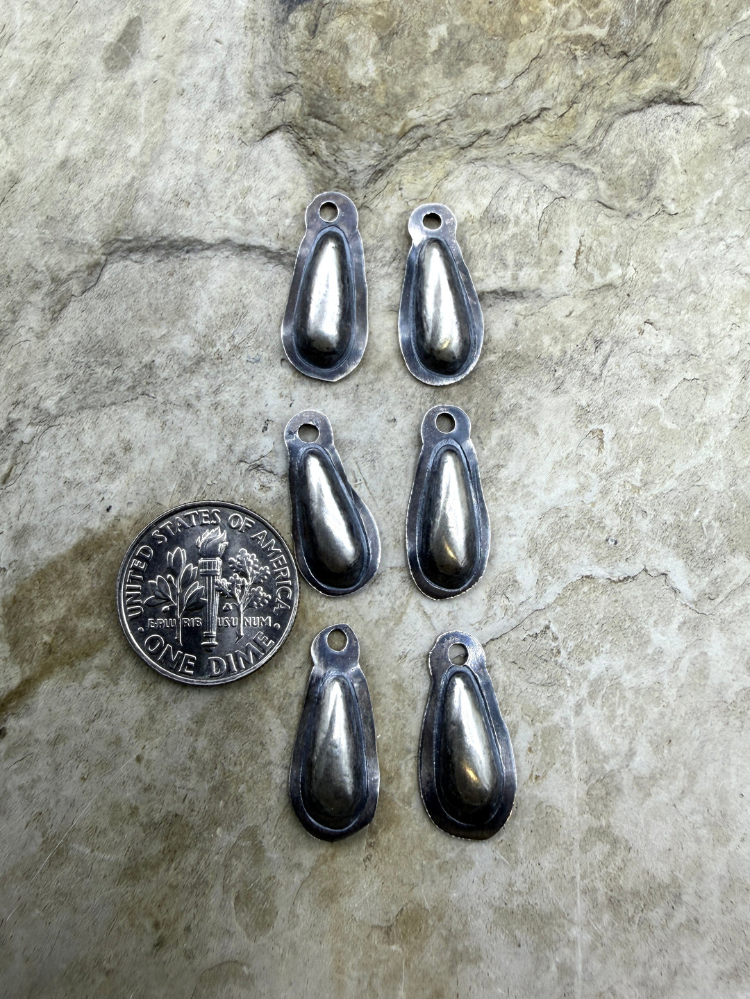 Sterling Silver Oxidized 8x18mm Teardrop Shaped Earring