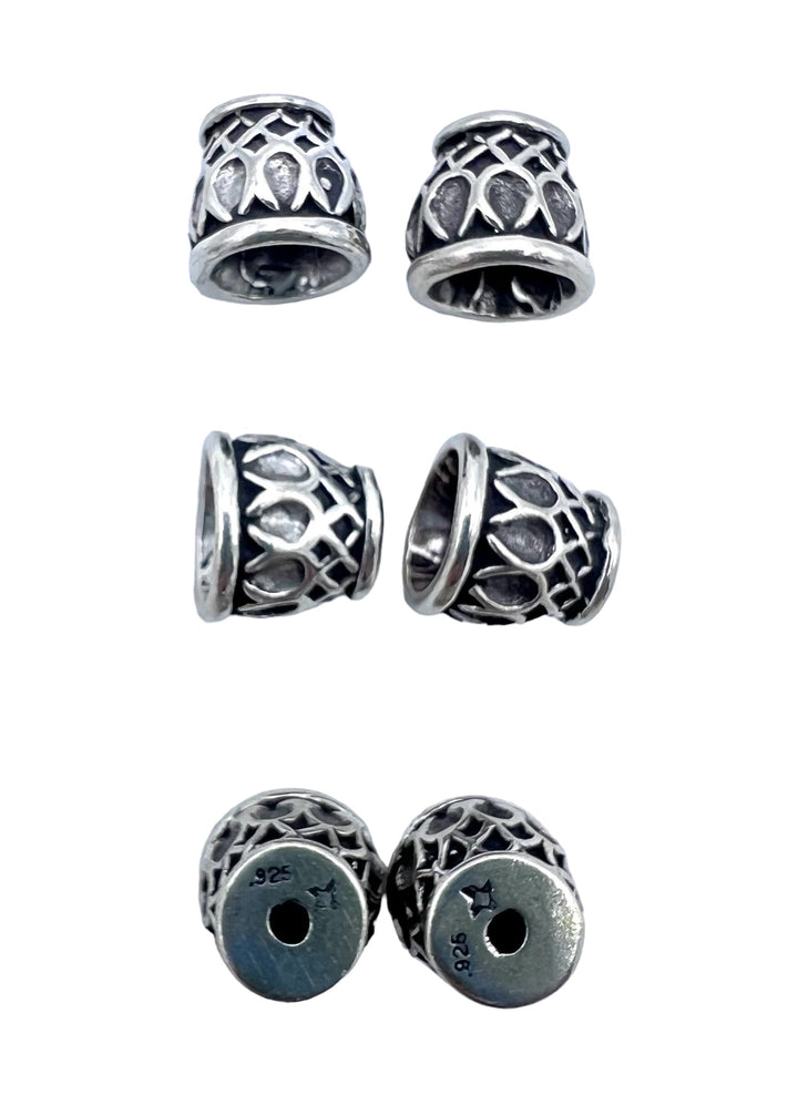 Sterling Silver Oxidized Bead Cap 10mm (Heavy) (Sold Per
