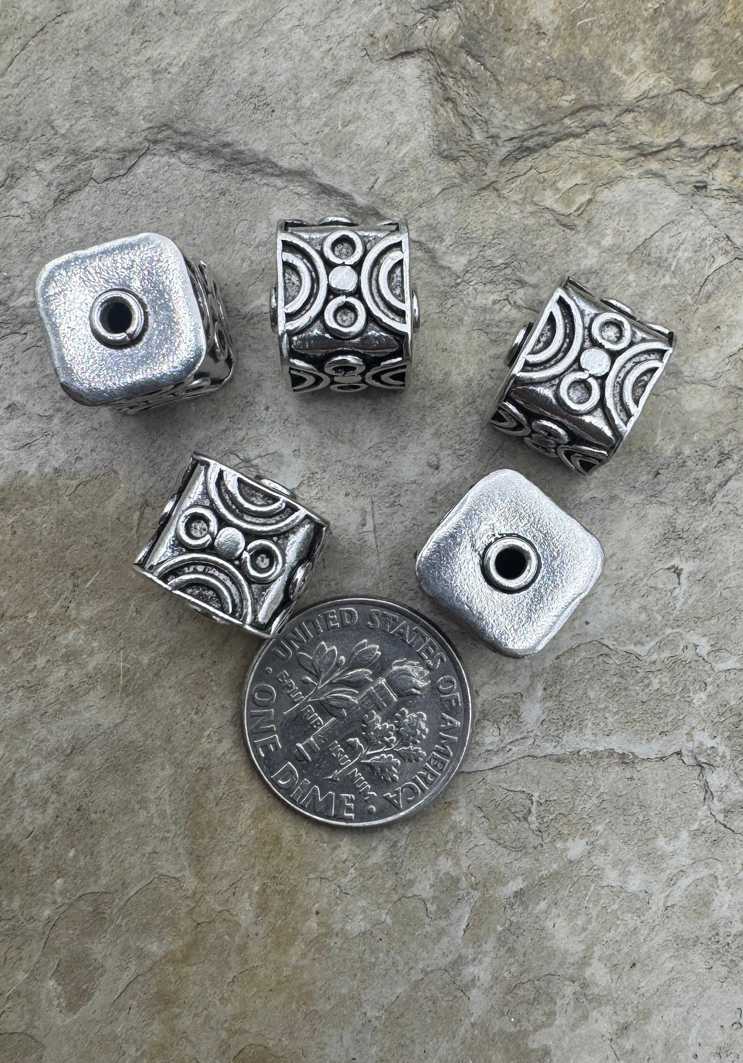 Sterling Silver Oxidized Beads 10mm Cube Shapped Beads Sold