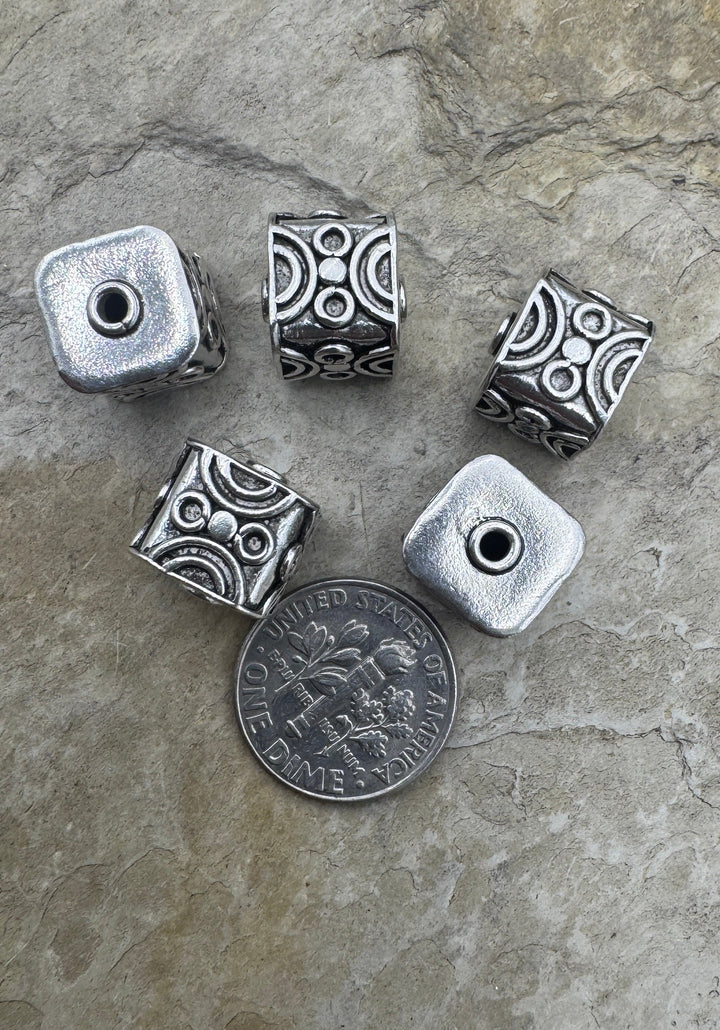 Sterling Silver Oxidized Beads 10mm Cube Shapped Beads Sold