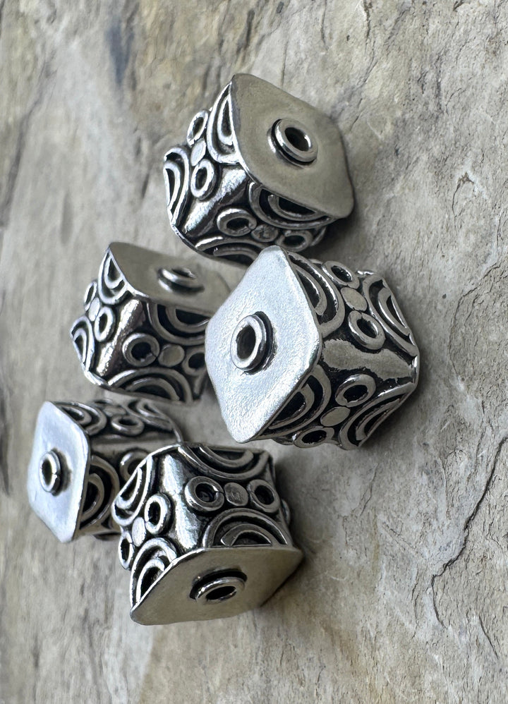 Sterling Silver Oxidized Beads 10mm Cube Shapped Beads Sold